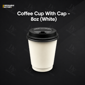 Coffee Cup With Cap - 8oz (White)