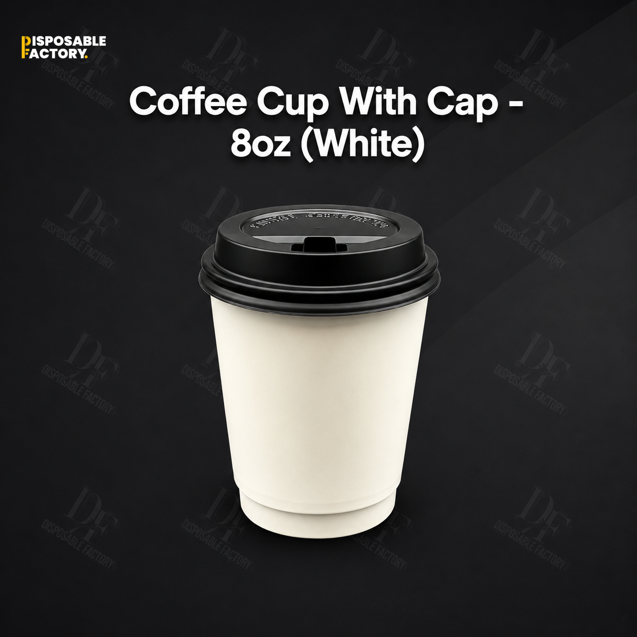 Coffee Cup With Cap - 8oz (White) Coffee Cup With Cap - 8oz (White)