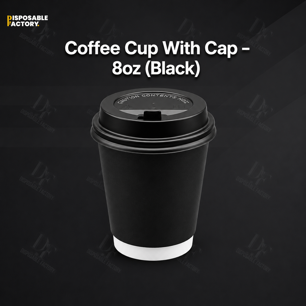 Coffee Cup With Cap – 8oz (Black)