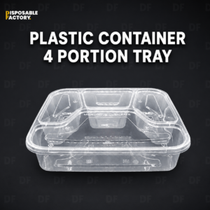 Plastic Container 4 Portion Tray