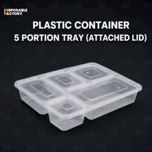 Plastic Container 5 Portion Tray
