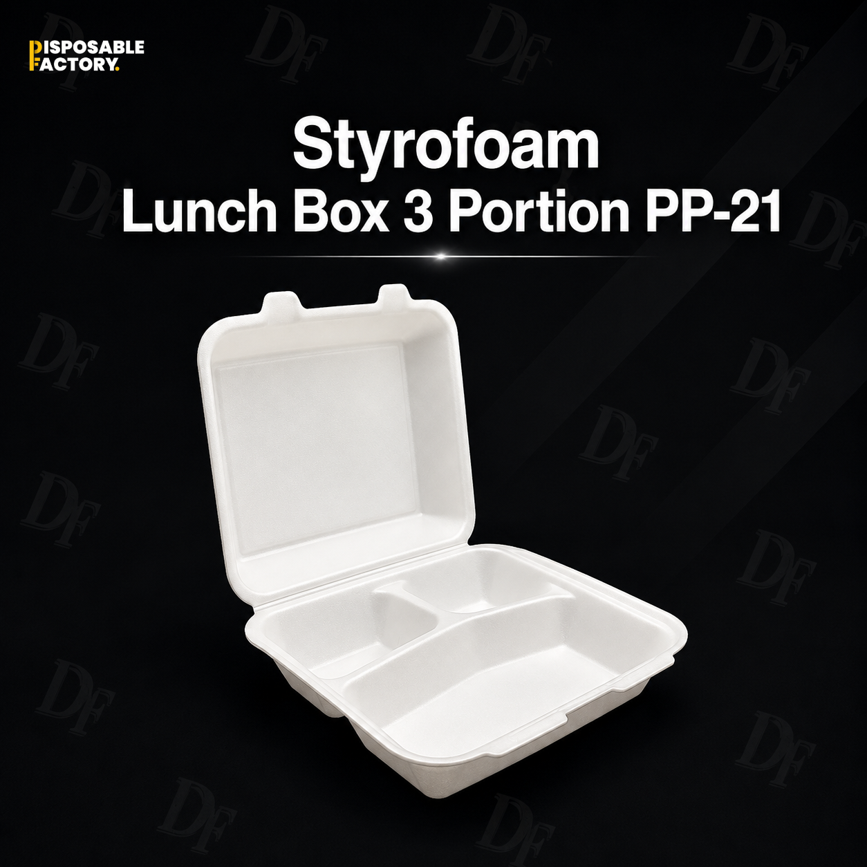 Styrofoam Lunch Box 3 Portion PP-21