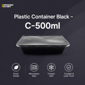 plastic container black c-500ml