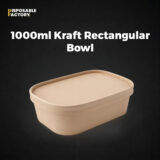 1000ml Kraft Rectangular Bowl With Lid