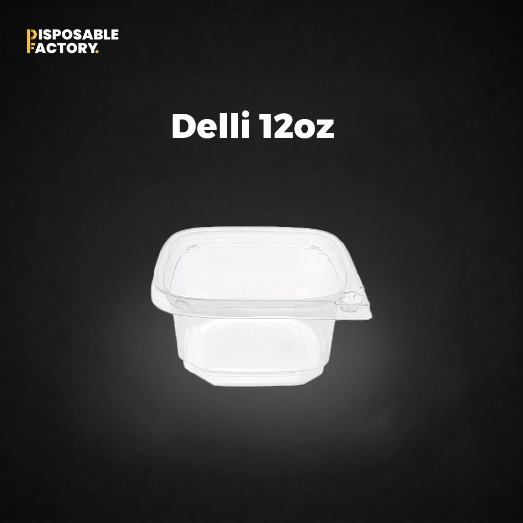 Delli 12oz 12oz translucent deli food container with lid