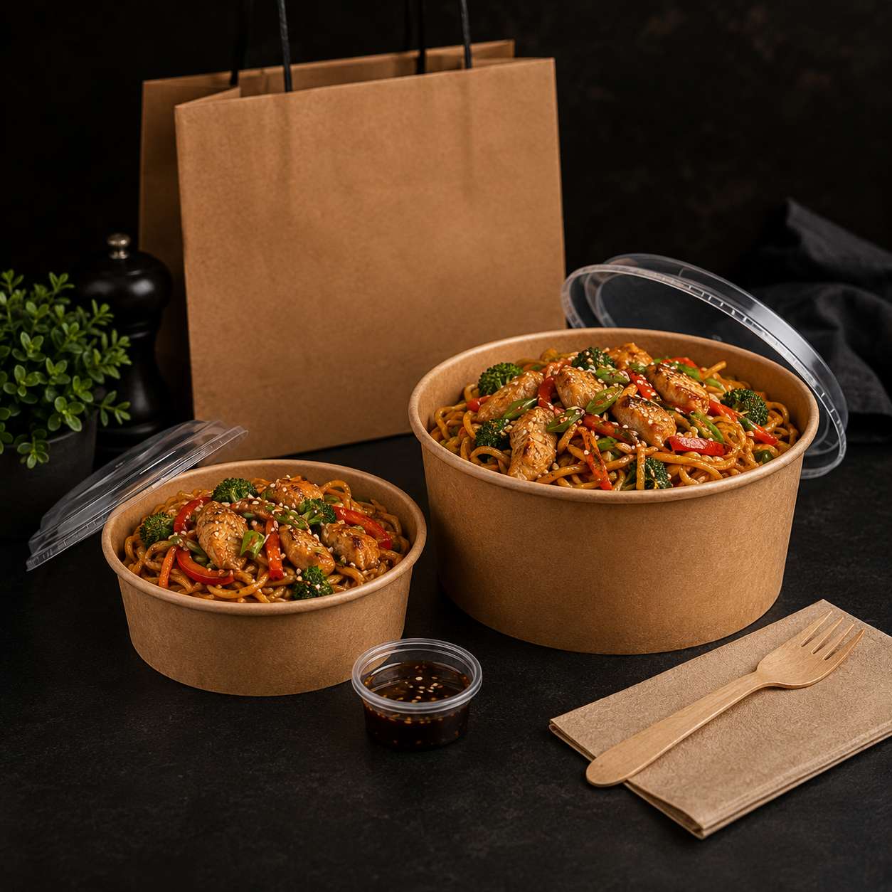 Kraft paper bowl products 1000ml