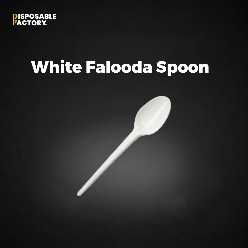 White disposable falooda spoon